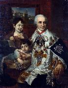 Vladimir Lukich Borovikovsky ortrait of count G.G. Kushelev with children oil painting artist